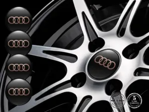 Audi Pegatina Bombada Estilo Logos de Aro de Lujo
